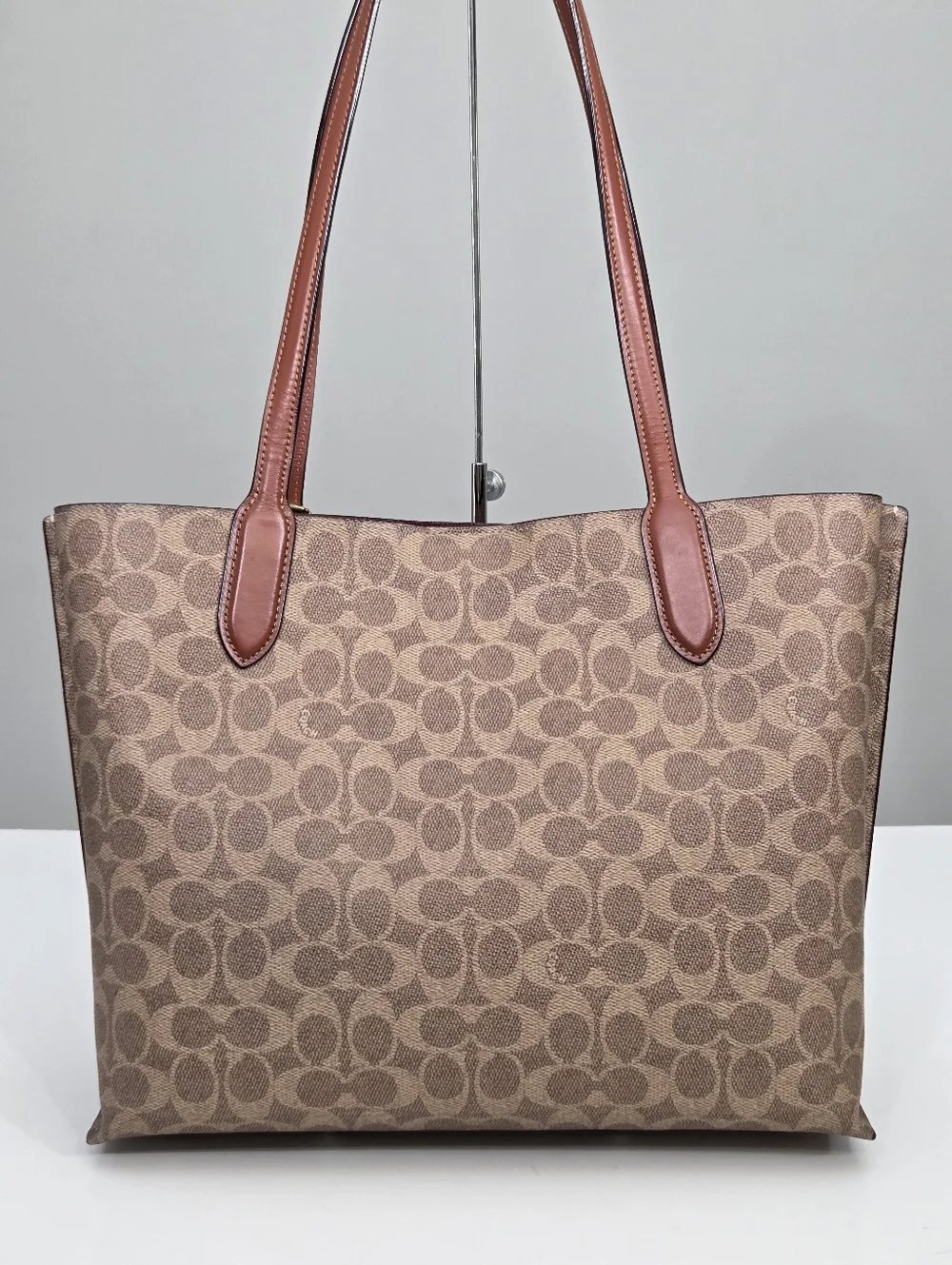 EXCELLENT COACH UPCRAFTED WILLOW TOTE BAG IN SIGNATURE CANVAS WITH TEA ROSE - Picture 8 of 14